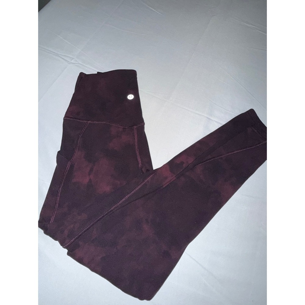 Lululemon Fast & Free HR Tight 25 Nulux Diamond Dye Cassis Black LW5DSRS Size 2